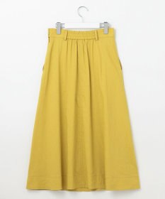 自由区 S 【洗える】リネンビスコースストレッチフレア スカート