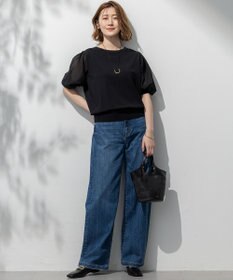 23区 【接触冷感】23区DENIM サマー ストレート ワイド パンツ