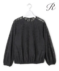 23区 【R(アール)】エンブロイダリーフラワー ブラウス ブラック系
