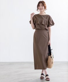 ANY SIS L 【前後着用・UVケア・洗える】2WAYジョーゼットジャージーフリル カットソー