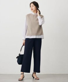 J.PRESS LADIES L 【洗える】T/Rアルガンシルク ワイド パンツ