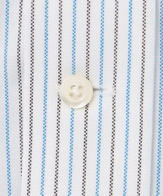 J.PRESS MEN 【PREMIUM PLEATS / 形態安定】ターコイズストライプ 半袖シャツ / B.D.