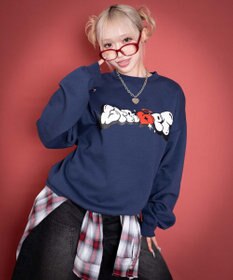 WEGO 【ユニセックス着用ITEM/MLサイズ展開】ハートモチーフプルオーバー