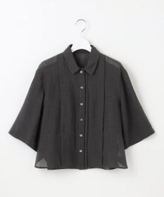 自由区 L 【カタログ掲載・接触冷感・洗える】ラミーローンクロップド丈 ブラウス