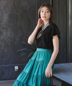 Tiaclasse 【洗える】フリル袖ポンチプルオーバー