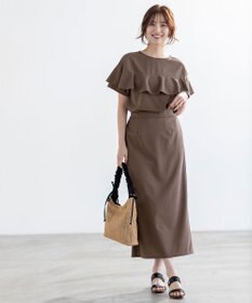 ANY SIS L 【前後着用・UVケア・洗える】2WAYジョーゼットジャージーフリル カットソー