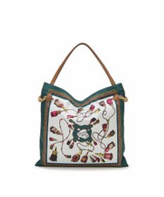 TOPKAPI 【TREASURE TOPKAPI】マイルドサテン スカーフ柄 トートバッグ