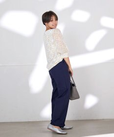 Tiaclasse L 【洗える】花柄Vネックブラウス