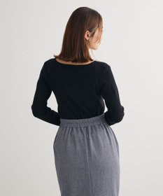 Green Parks もちっと袖配色ボートネックニットプルオーハ