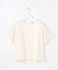 J.PRESS LADIES 【一枚で着映え】シアーギンガム クルーネック カットソー