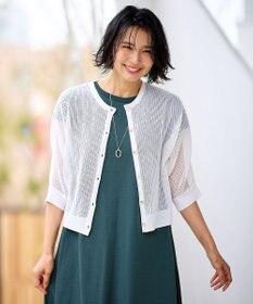 ANY L メッシュパターンニットカーディガン