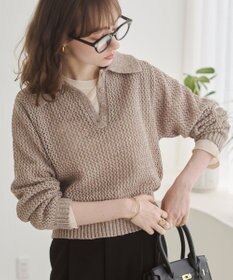WEGO 【ANGIE VINTAGE】MIXメッシュポロニット