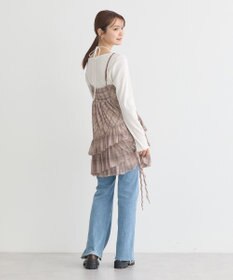 earth music&ecology フロントリボンチェックミニキャミワンピース