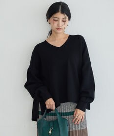 YECCA VECCA Vネック配色デザインニット