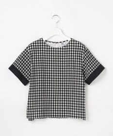 J.PRESS LADIES 【一枚で着映え】シアーギンガム クルーネック カットソー