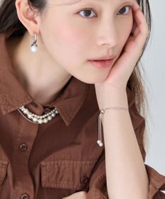 Phoebe スリムチェーンパールスライドブレスレット　シルバー