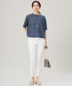 自由区 【アンサンブル対応・洗える】ドライシアーファインゲージクロップド丈 ニット