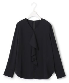 ICB 【洗える】BackSatinAmunzen フリルブラウス