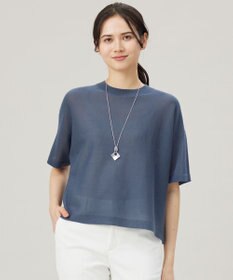 自由区 【アンサンブル対応・洗える】ドライシアーファインゲージクロップド丈 ニット