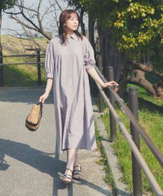 Feroux 【洗える】パフスリーブシャツ ワンピース