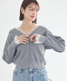 earth music&ecology レーストリムカーディガン