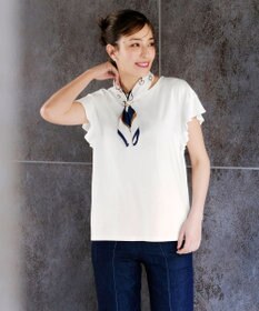 Tiaclasse 【洗える】フリル袖ポンチプルオーバー