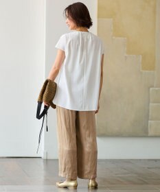 自由区 【洗える・XSサイズあり】ハイツイストポンチフロントタック カットソー