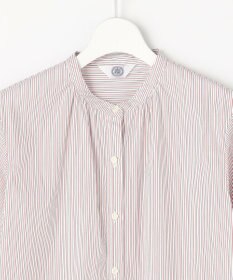 J.PRESS LADIES BEZ ドビーストライプ バンドカラー ブラウス