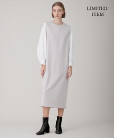 ICB L 【WEB限定・洗える】ストレッチポンチ ドッキングワンピース