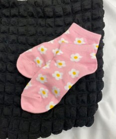 WEGO 総柄フラワーショートソックス