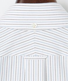 J.PRESS MEN 【PREMIUM PLEATS / 形態安定】ターコイズストライプ 半袖シャツ / B.D.