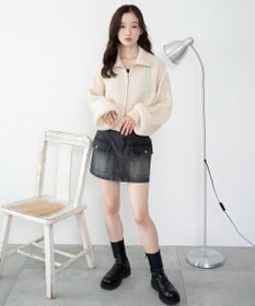 WEGO ダブルジップショートニットブルゾン