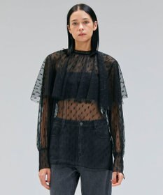 BEIGE， 【洗える・Oggi 11月号掲載】CLOVIS / ケープデザイン総レースブラウス