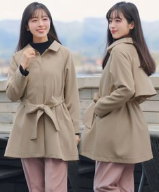 Tiaclasse ステンカラーフレアミドルコート