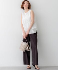 23区 【先行予約】シアーチェックレイヤード スリーブレス Tブラウス