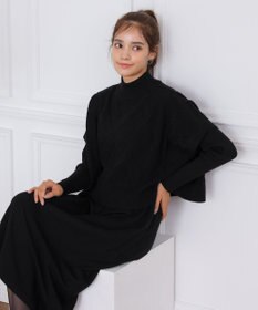 Tiaclasse 【2点セット】ケーブルトップス＆ニットワンピースセット