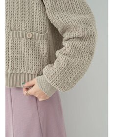 earth music&ecology 透かし柄ポケットカーディガン