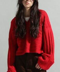 CRAFT STANDARD BOUTIQUE ロールアップ袖ショート丈ニットプルオーバー