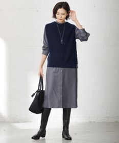 J.PRESS LADIES S 【洗える】50/2 T/Rウォッシャブルギャバ ワンピース