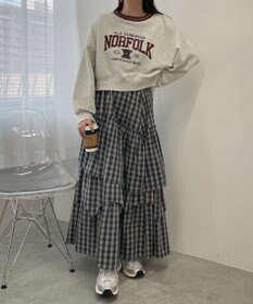 WEGO ラインリブショートスウェット