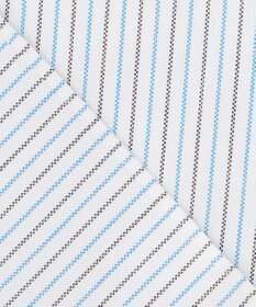 J.PRESS MEN 【PREMIUM PLEATS / 形態安定】ターコイズストライプ 半袖シャツ / B.D.