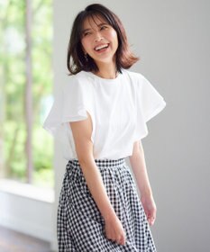 ANY 【シワになりにくい】ダブルフレアスリーブカットソー