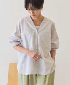 AMERICAN HOLIC 【イージーケア】ストライプVネックシャツ
