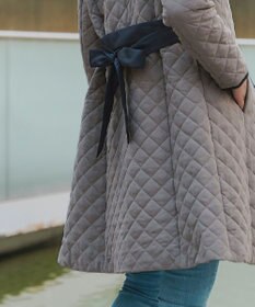 Tiaclasse ピーチスキン2wayキルティングロングコート