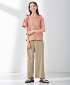 J.PRESS LADIES 【洗える】マイクロタイプライターストレッチ セミワイド パンツ