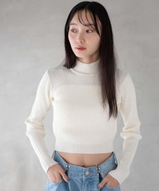 WEGO リブハイネックショートニット