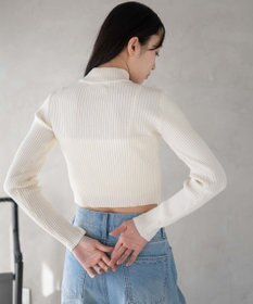 WEGO リブハイネックショートニット