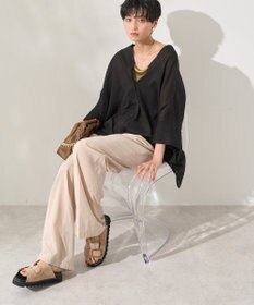 AMERICAN HOLIC 【接触冷感】Ｖネックシアー半袖ＢＩＧシャツ