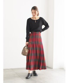 Te chichi チェックアソートロングプリーツスカート