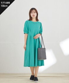 Tiaclasse 【おのののかさん着用】「サマケア」パフスリーブAラインワンピース
